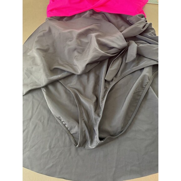 Women's Plus Size Swim Dress Tummy Control Swimsuit pink  size XXL Criss Cross - Picture 10 of 15